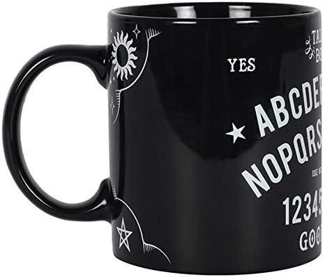 Mug - Ceramic Tea/Coffee - Talking/Ouija Board Mug - Black Gothic Wicca Witchcraft Design - Spirit Board