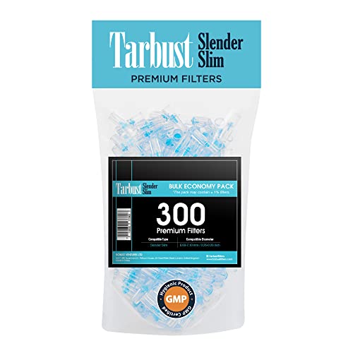 Boquillas de tabaco, filtros de tabaco, filtros de cigarrillos Tarbust, filtros de cigarrillos de tamaño delgado y delgado, Tarbust, 300 por paquete Cover
