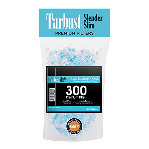 Tarbust Zigarettenfilter, Zigaretten Filter Aufsatz, Filter 1500-1800 Zigaretten, 300 Plastik Zigarettenspitze für Slender Zigaretten 6.6mm - 7mm, Stop Teer und Nikotin, Aufsteckfilter für Raucher