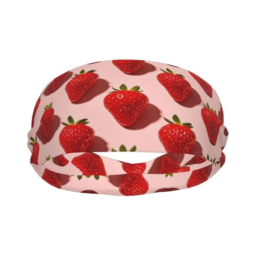 Boys Girls Cute Pink Strawberry Art Sports Sweatband Multi Style Beauty Skinny Hair Band Headdress for Yoga Travel Spa2