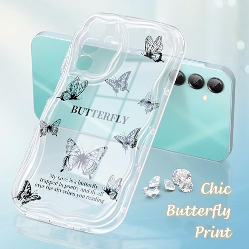 Coque Galaxy A16 5G transparente imprimé papillon noir