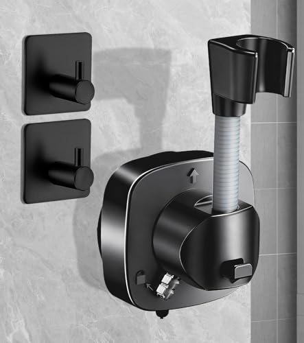 Support Pommeau de Douche Ventouse, Rotatif 360° | Sans Percage | Charge 10 kg | Shower Holder Suction Cup, Shower Head Support avec Accroche, Fixation Attache...