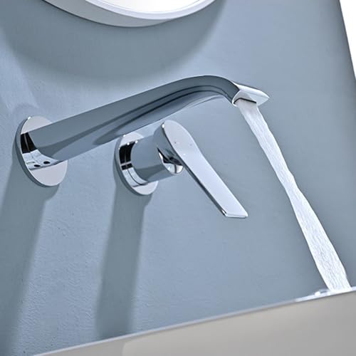 Mitigeur lavabo encastrable or brossé cascade design luxe - 6