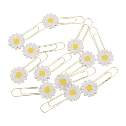 Trombones marguerite en zinc : lot de 12 marque-pages floraux pour l'organisation de vos cahiers