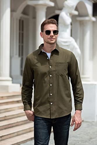 Sangtree Boys Long Sleeve Button Down Shirt Solid Casual Dress Shirt Army Green, 3-6 Months = Tag 60 #TOP2