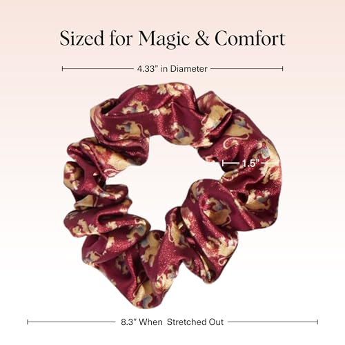 Image of Harry Potter x Kitsch Satin Scrunchies - Softer Than Silk, Damage Free Hair Ties for Girls and Women, Featuring All House Crests- Hair Accessories for All Hair Types | Ideal Gifts for Women - Set of 4