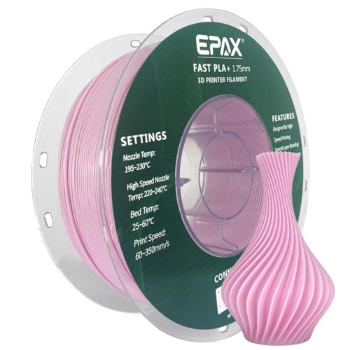 Image of EPAX High Speed PLA+ 3D Printer Filament, Fast PLA 3D Printing Filament, 1.75mm, Dimensional Accuracy + /- 0.03 mm, 1KG Spool (Pink)