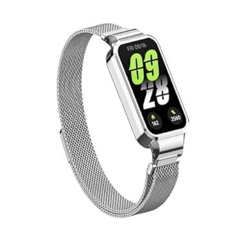 Pulseira De Aço Metal Fecho Magnetico (PRATA) Compatível Smartwatch Smart Band 9 Active 1.47