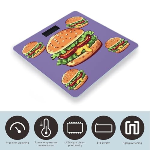 Báscula de Baño Digital con LCD y Plataforma de Vidrio miniatura 3