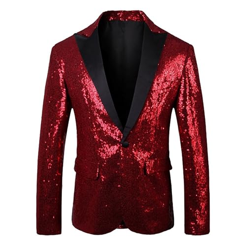 Manteau de costume sequin homme blazer ajusté pour fête anniversaire et bal
