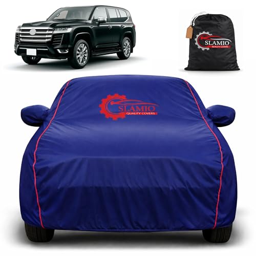 Image of Car Cover for Toyota Land Cruiser 300 2022-2026 | 100% Waterproof Heavy-Duty 3-Layer Body Cover | All-Weather Rain, UV, Sun & Dust Protection | Custom Fit |Mirror & Antenna Pockets | Navy Blue