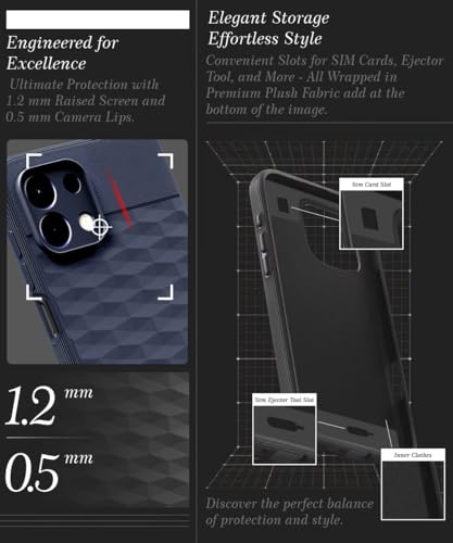 Image of WOW IMAGINE Back Cover for Oppo K13 Pro with Hexa Cube Design | Ultra Slim Soft Rubberised Case | Inner Velvet Fabric | Matte Silicone Flexible Mobile Case | Camera Protection - Blue