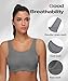 Wingslove Women's High Impact Sports Bra – Wirefree Full Coverage Non Padded Workout Bra, Plus Size Bust Friendly Grey
