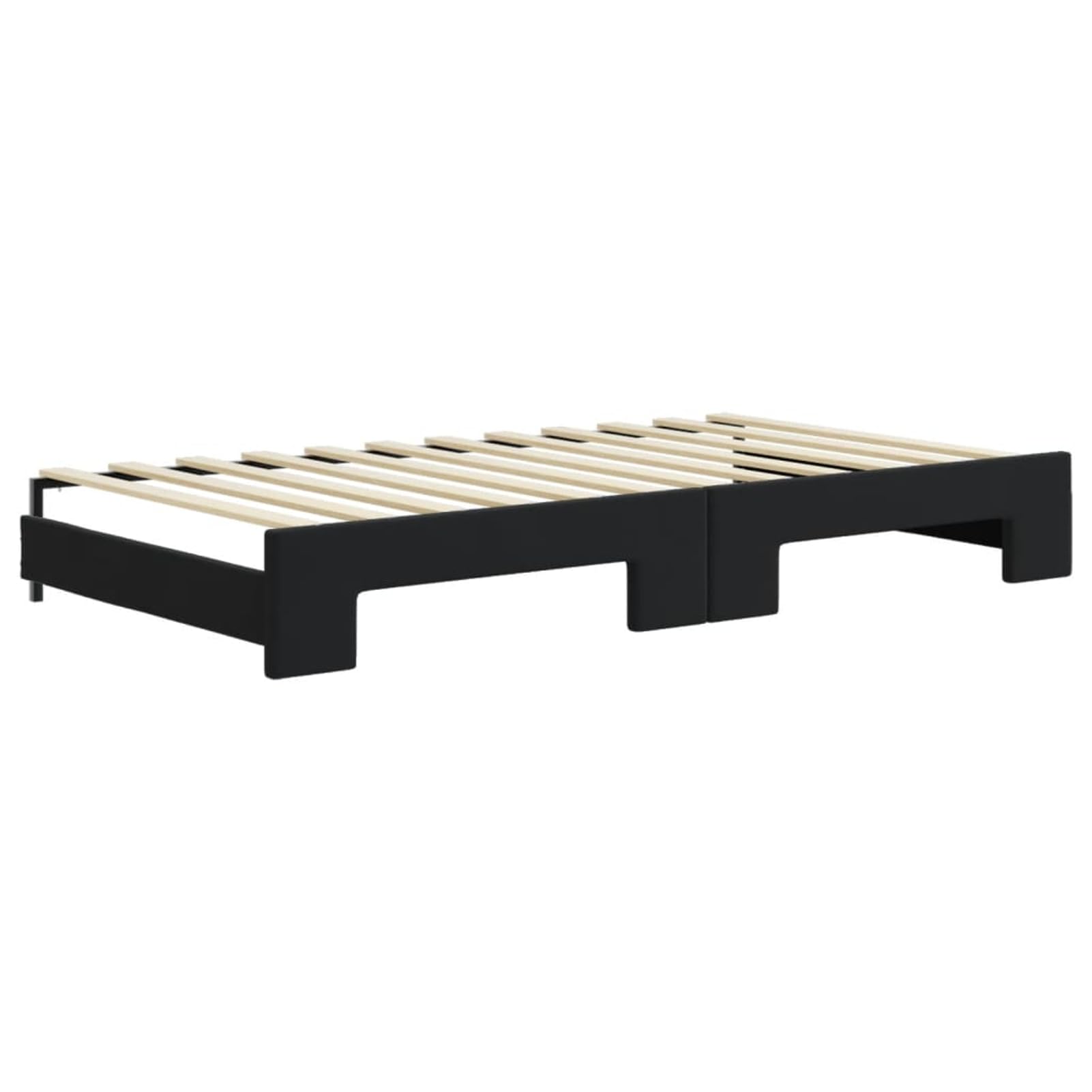 ATOMSTACK MAKER Sofa Cama Plegable 2 en 1 Negro de Terciopelo, Cama Diaria Extensible 100 x 200 cm Con 2 Colchones de Espuma y 2 Cajones Con Ruedas – Ideal para Salón o Dormitorio de Invitados