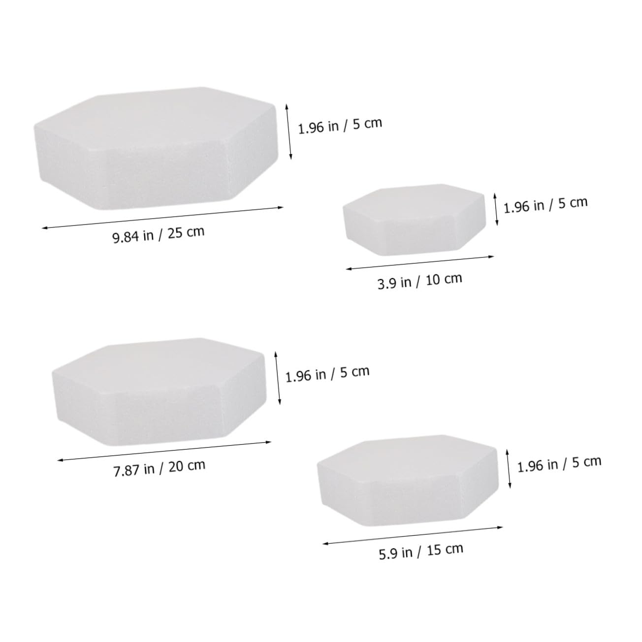 Alipis Juego de 4 Figuras Hexagonales de Pastel Multifuncionales Reutilizables para Tartas con Función de Pegar y Pinchar Adecuadas para Bodas y Fiestas