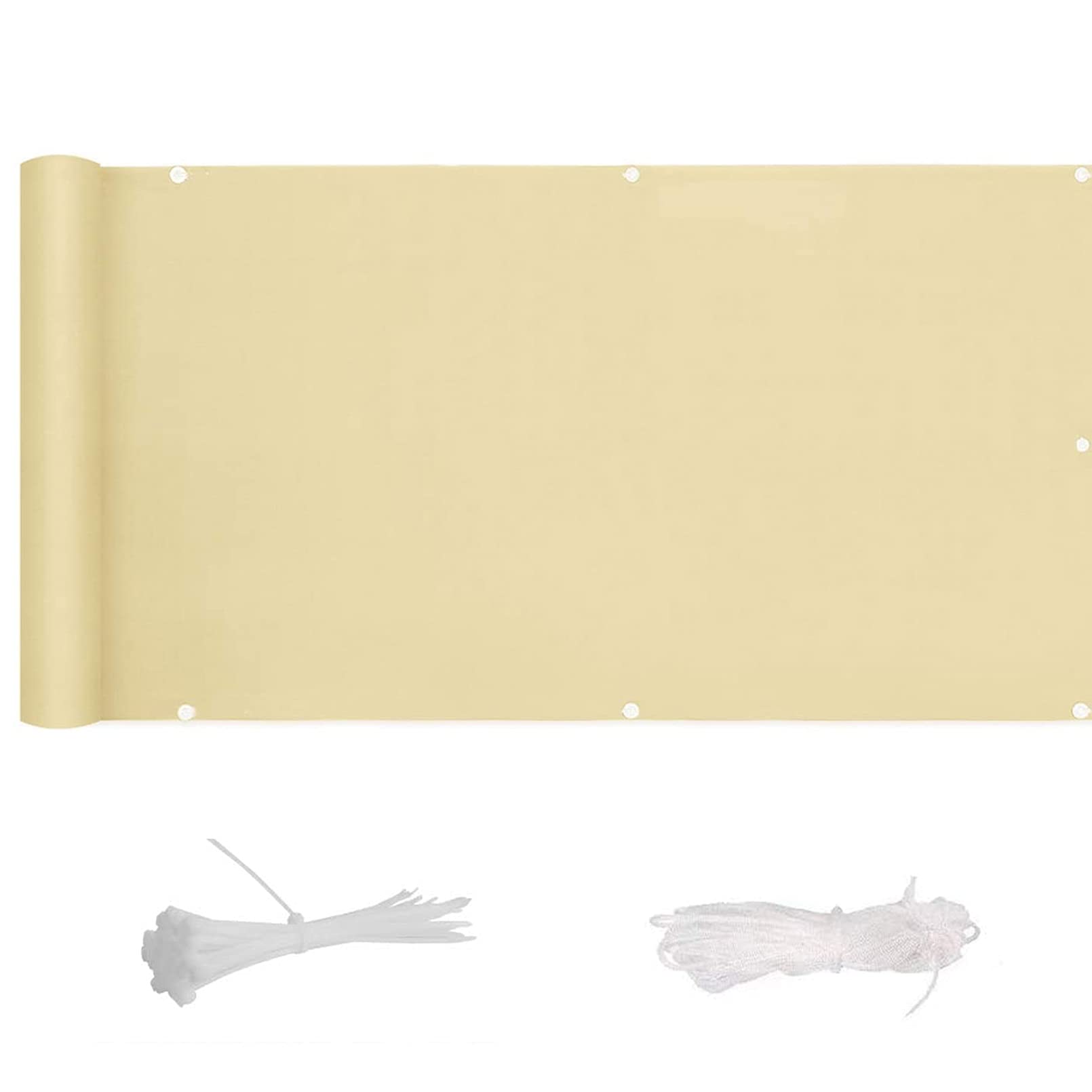 GLDYTVF Privacy Shield Sunshade for Patio Fence Backyard Porch UV Proof Weatherproof Easy to Clean 0.7x7.5m Cream Color