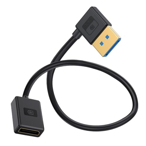 HUHANGGod Cable de extensión rectangular DisplayPort 1.4, conector DisplayPort de 90 grados a cable de bux (8 K/60 Hz, 4 k/144 Hz), DisplayPort corto de 32,4 Gbps para monitor de juegos, TV, PC,