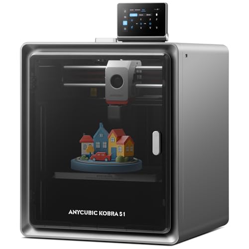 ANYCUBIC Kobra S1 3D Stampante FDM Multicolore Intelligente, 600 mm/s ad Alta Velocità, Struttura CoreXY Chiusa, Monitoraggio AI per Principianti ed Esperti, Dimensioni di Stampa 250 * 250 * 250 mm