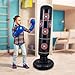 yeeplant Adjustable Height Inflatable Punching Bag, Dark Target Column, Reinforced PVC, Comes with Foot Pump, Stable Training Aid for Karate and Kickboxing