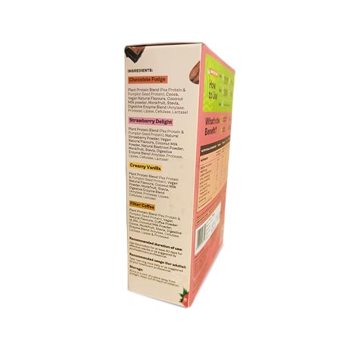 Image of Origin Nutrition 100% Natural & Clean Plant Protein, Assorted Pack (Chocolate, Strawberry, Vanilla and Filter Coffee) 160gm (40gm x 4)