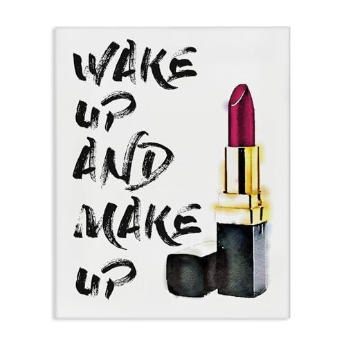 Image of Wake Up and Make Up Typography, 36 x 48 Inch Canvas Wall Art