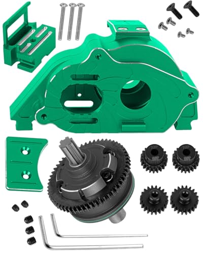 RCMYou RC Center Gearbox Case & 57T Center Differential w/Pinions Upgrades Part for 1/10 Kraton 4x4 4S BLX Outcast 4x4 4S BLX 1/8 Mojave 4X4 4S BLX,Green