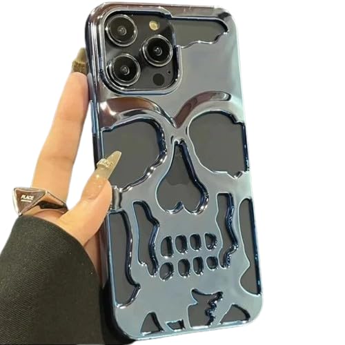 MILLION CASES® Back Cover Case for iPhone 14 Pro Soft Flexible TPU Shockproof Protective Hollow Skull Design Case(Blue) (B0CR6C14DN) Amazon Price History, Amazon Price Tracker