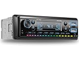 Auometo 12V カーラジオ Bluetooth 1 DIN カーステレオ プレイヤー スマートフォン AUX-IN MP3 FM/USB/ラジオ リモコン スマートフォン対応 カーオーディオ MP3（日本語を含む+日本の周波数）