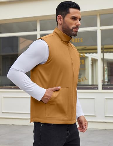 Image of COOFANDY Men's Sleeveless Jacket Casual Lightweight Outerwear Vest with Zipper Outdoor Work Hiking Travel Golf Vest with Pockets