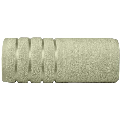 Image of Elegant Comfort 100% Turkish Cotton 4 Lines Viscose Stripe Jumbo Bath Towel - Hotel Spa Quality Extra Large 35 x 70 Inch Bath Towel Ultra Soft, Super Absorbent Quick Dry Large Bath Towel, Mint Green