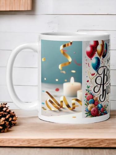 Image of Better Gift Flowers Happy Birthday Husband Mug, Round Shaped Multicolor Themed Coffee Mugs, Mug for Gifting, Gifting Items for Family, Friends & Closed Ones