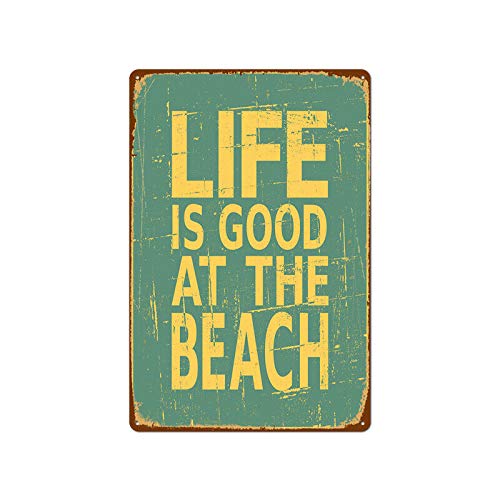 Targa in metallo con scritta ''Love You To The Beach And