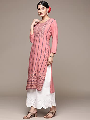 Kurta droit peach fluide pour masquer les formes avec élégance - 4