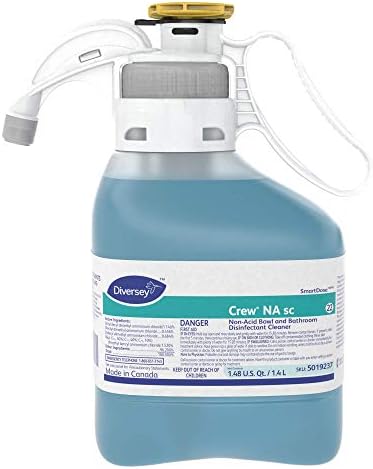Diversey Crew Non-Acid Bowl And Bathroom Disinfectant Cleaner, Floral, 47.3 Oz, 2/carton