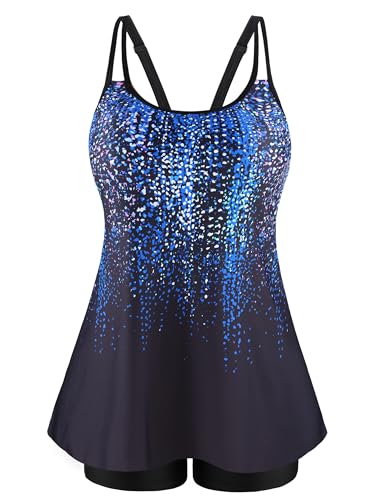 NIeyook Womens Tankini Swimsuit Plus Size Two Piece Bathing Suit Flowy Swim Tops with Boy Shorts 2025 Modest Swimwear