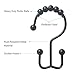 Amazer Shower Curtain Rings, Rust-Resistant Metal Double Shower Hooks for Curtain Rolling Shower Curtain Hooks Rings Shower Rings for Bathroom Shower Curtain Rod, Matte Black, Set of 12 Rings