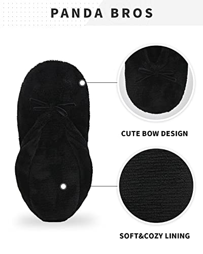 Image of Panda Bros 2 Pairs Women's Ballerina House Slippers, Anti-Skid Comfy Warm Ballet Style Slippers