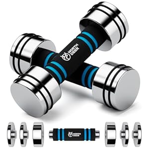Northdeer Steel Dumbbells Ultracompact Adjustable 2.5kg 5kg 7.5kg 10kg 15kg 25kg Chrome Dumbbell with Foam Handles Home Gym Workout (Choice of Size)