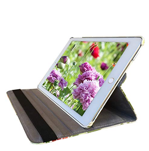 Ipad Case Cover Rotating Stand With Wake Up/Sleep Function For Ipad 2Nd 3Rd 4Th Generation Model A1395 A1396 A1397 A1416 A1430 A1403 A1458 A1460 Or A1459 (Green Flower) #TOP2