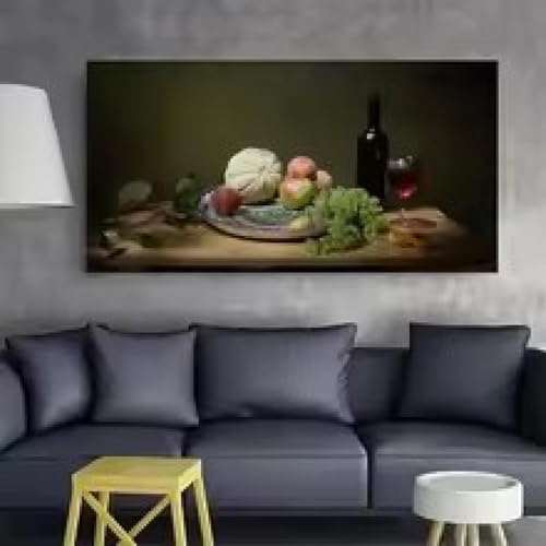 Affiches décoratives fleurs et fruits impression sur toile d'art premium 20x40cm