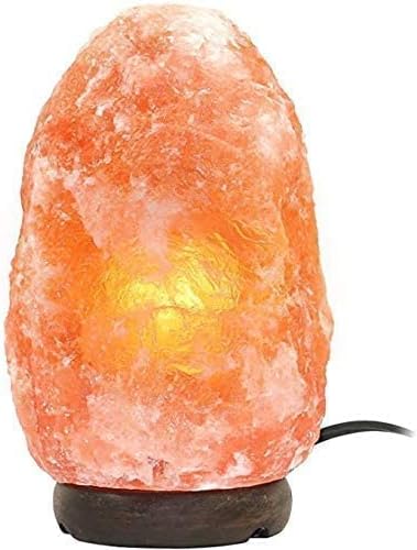 SOO Himalayan Salt Lamp Natural Crystal Himalayan Rock Lamps for Gifts, Air Purifying, Indoor & Outdoor Use, Premium Wood Base Pink Stone lassic Wood Base Authentic from Pakistan