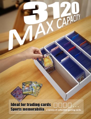 image for Bentoward 4 Pack Sports Card Boxes 3120 Count Cardboard Card Storage B
