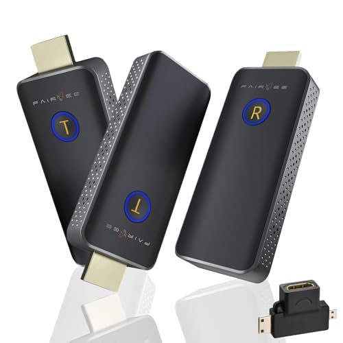 Wireless HDMI - Two Transmitters and One Receiver, Plug and Play, Full HD 1080P HDMI Sender and Receiver,Streaming Extender Kit to Monitor from Laptop/PC/TV Box/Projector,Up to 16TX to 1RX,98ft (2)