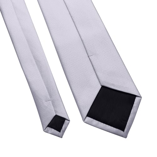 Image of DecTwig Men's Ties Solid Color Formal Neckties 3.15 inch (8CM) Black Ties For Men