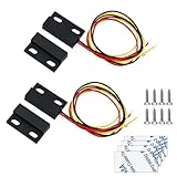Magnetic Reed Switch,Normally Closed/Open NO/NC Waterproof DC 12V Magnetic Switchs,Micro Door Sensor Window Contact Reed Switch for Access Control Replace Alarm System（2 Pack）
