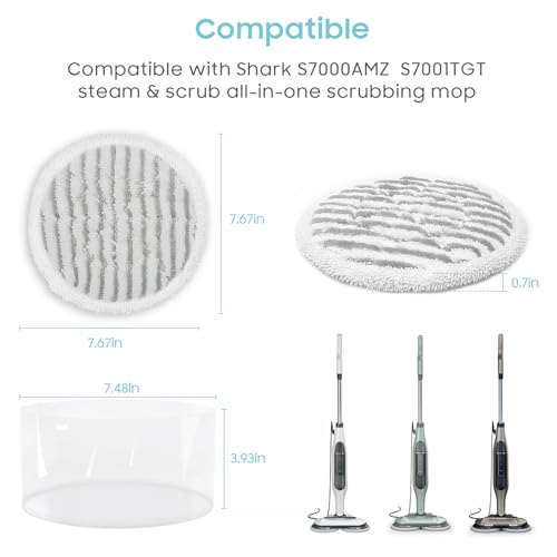 Image of AIR U+ 8 Pack Multifunctional Steam Mop Pads for Shark Steam & Scrub Mop