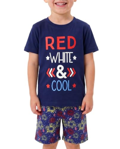 Image of Boys 2pc Shorts Set Outfit Short Sleeve Shirt with Fun Applique Print and Shorts