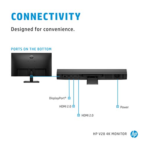 Hp V28 4K Monitor - Computer Monitor With 28-Inch Diagonal Display, 3840 X 2160 At 60 Hz, And 1Ms Response Time - Amd Freesync Technology - Dual Hdmi And Displayport - Low Blue Light - 8Wh57Aa#Aba #TOP2