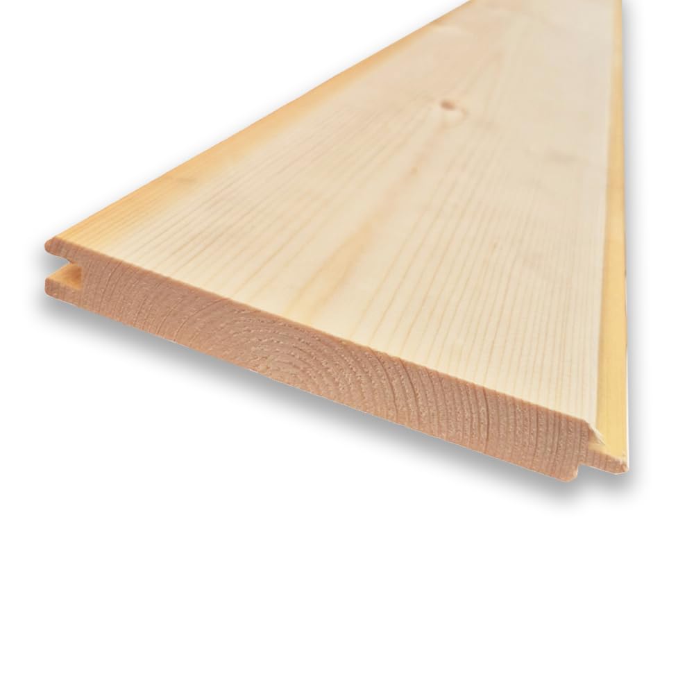 Perlina in legno di abete da 300x15x2 cm, utile 13,​5 cm, per rivestimenti, decorazioni, fai da te