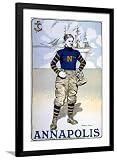 ART.COM Wall Art Print Portrait of a Us Naval Academy Player, Bristow Adams, Artist, 1902 on Black Frame, 32" x 44"
